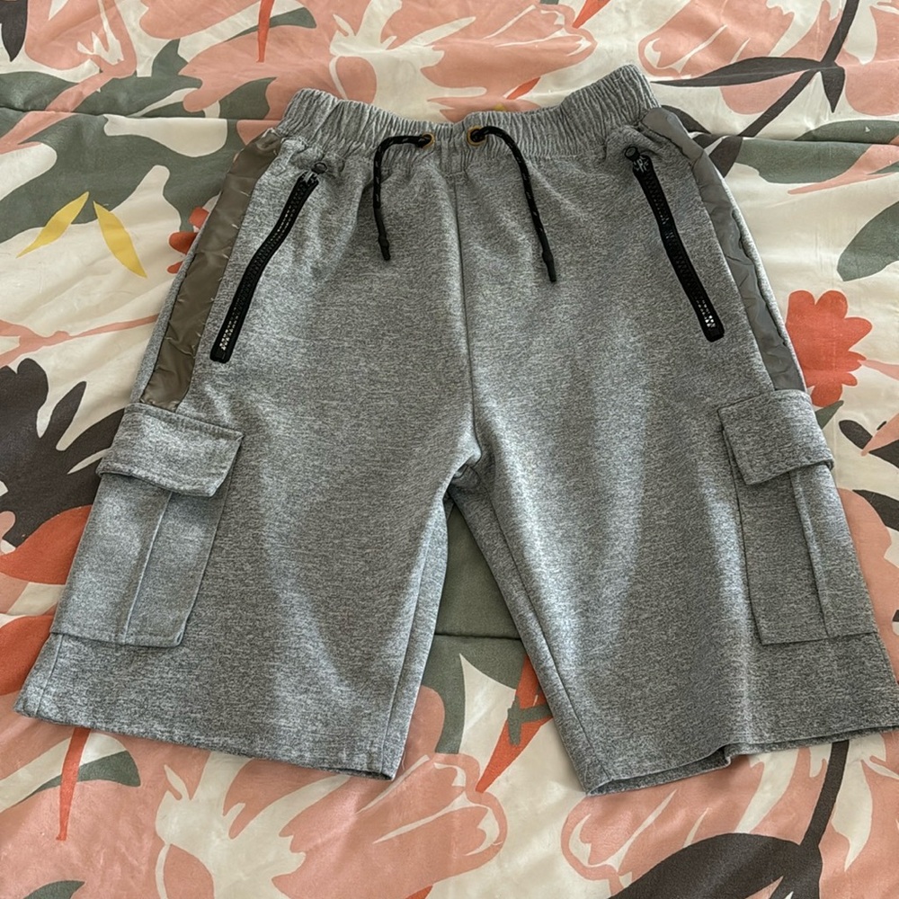 Boys Athletic Shorts Gray Elastic Band
